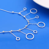 S925 Silver Punk Hoop Necklace Snake Bone Chain