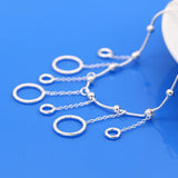 S925 Silver Punk Hoop Necklace Snake Bone Chain