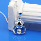 S925 Sterling Silver Diamond Robot Necklace for Girlfriend