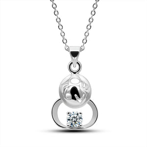 S925 Sterling Silver Diamond Robot Necklace for Girlfriend