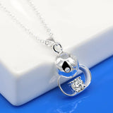 S925 Sterling Silver Diamond Robot Necklace for Girlfriend