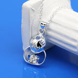 S925 Sterling Silver Diamond Robot Necklace for Girlfriend