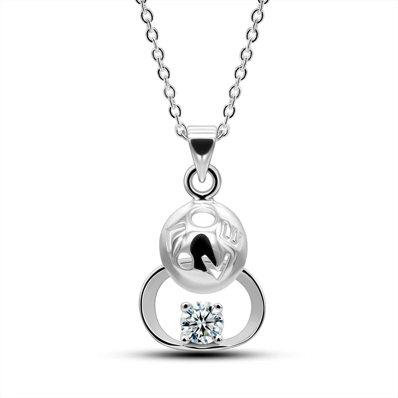 S925 Sterling Silver Diamond Robot Necklace for Girlfriend
