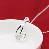 Robot Necklace, Silver & Diamond, Collarbone Chain, Thanksgiving Gift