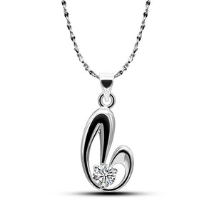 Robot Necklace, Silver & Diamond, Collarbone Chain, Thanksgiving Gift