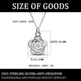 S925 Sterling Silver Rose Necklace Women's Silver Collarbone Chain Jewelry