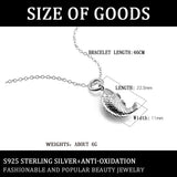 S925 Small Goldfish Necklace Solid Fish Pendant Women's Chain