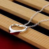 S925 Silver Heart Necklace for Women's Collarbone, Workplace Jewelry