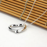 S925 Silver Heart Necklace for Women's Collarbone, Workplace Jewelry