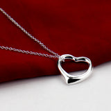 S925 Silver Heart Necklace for Women's Collarbone, Workplace Jewelry