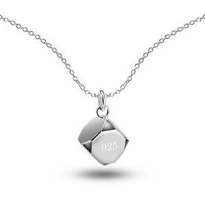 Square Necklace 925 Sterling Silver Young Male Clavicle Chain Jewelry