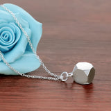Square Necklace 925 Sterling Silver Young Male Clavicle Chain Jewelry
