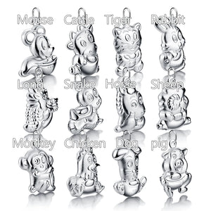 S925 Zodiac Necklace Animal Pendant Silver Jewelry