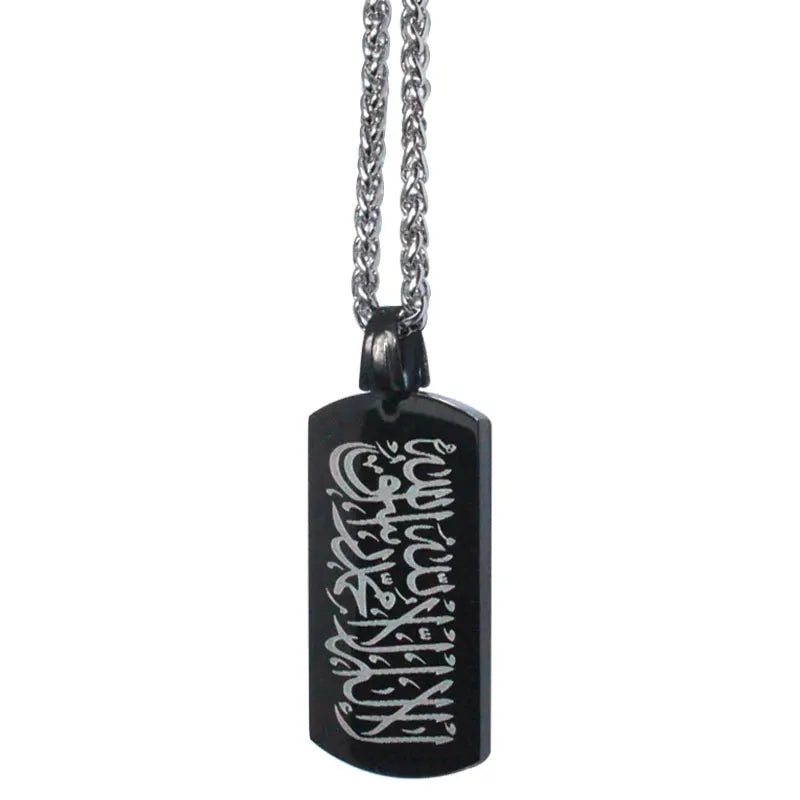 Islamic Shahada Pendant Necklace Aqeeq Allah Quran Muslim Jewelry