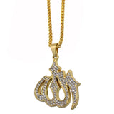 Muslim Allah Crystal Pendant Necklace Islam Arabic God Messenger Jewelry