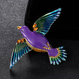 Enamel Birds Shape Brooch Pin Rhinestone Men Women Vintage Accessories