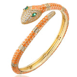 Colorful Enamel Snake Animal Bracelet & Bangle for Woman Dubai Copper Bracelet
