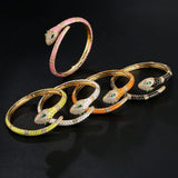Colorful Enamel Snake Animal Bracelet & Bangle for Woman Dubai Copper Bracelet