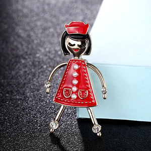 Red Enamel Girls Brooches Jewelry Women's Pin Brooch