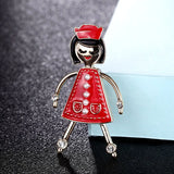 Red Enamel Girls Brooches Jewelry Women's Pin Brooch
