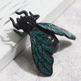 Green Enamel Insect Brooches Men Women Jewelry Christmas Hijab Accessories Brooc