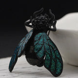Green Enamel Insect Brooches Men Women Jewelry Christmas Hijab Accessories Brooc