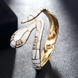 Enamel Snake Rhinestone Bangle for Women Wedding Accessory