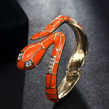 Enamel Snake Rhinestone Bangle for Women Wedding Accessory