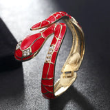 Enamel Snake Rhinestone Bangle for Women Wedding Accessory