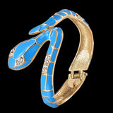Enamel Snake Rhinestone Bangle for Women Wedding Accessory