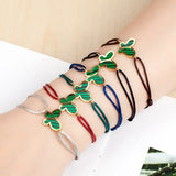 Adjustable Green Shell Butterfly Bracelet Unisex Valentine Couple Bangle