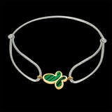 Adjustable Green Shell Butterfly Bracelet Unisex Valentine Couple Bangle