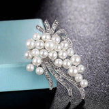 Wedding Pearl Flower Brooches Jewelry Scarf Pins Accessories