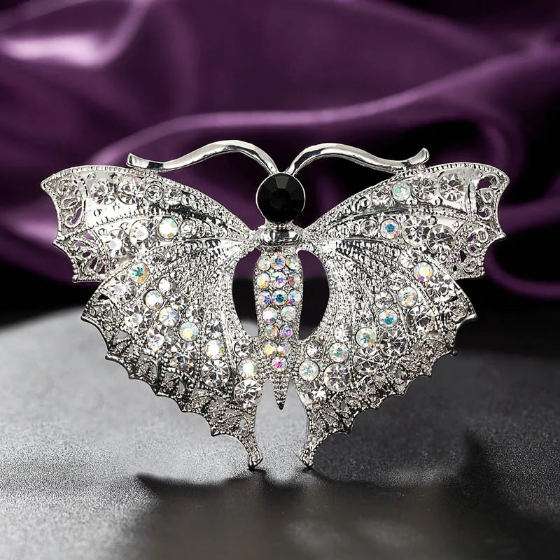 Rhinestone Butterfly Brooches - Fashion Scarf Pin