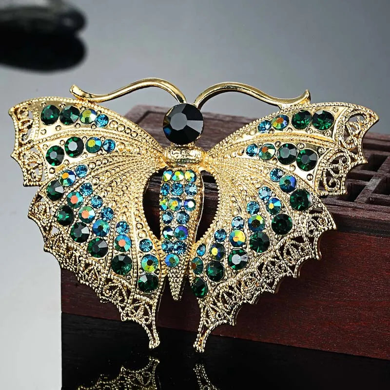 Rhinestone Butterfly Brooches - Fashion Scarf Pin