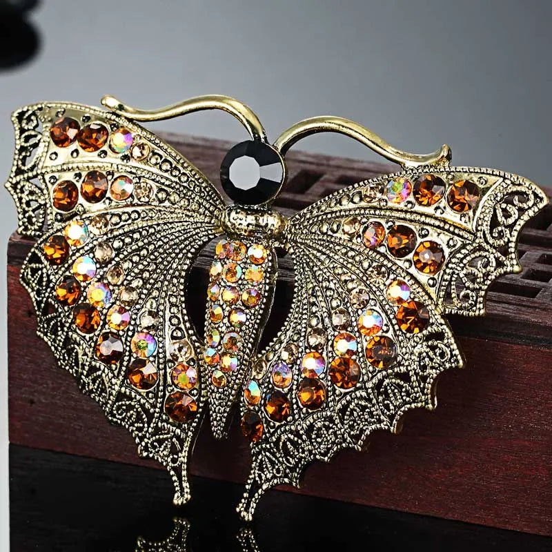 Rhinestone Butterfly Brooches - Fashion Scarf Pin