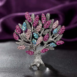 Vintage Wishing Tree Women's Pin Brooch Jewelry Green Pink Rhinestone