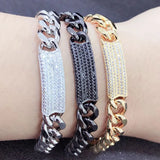 Micro Paved Men's Copper Wedding Bracelet