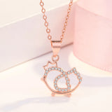 925 Sterling Silver Zuuz Chick Pendant Necklace Rose Jewelry Christmas